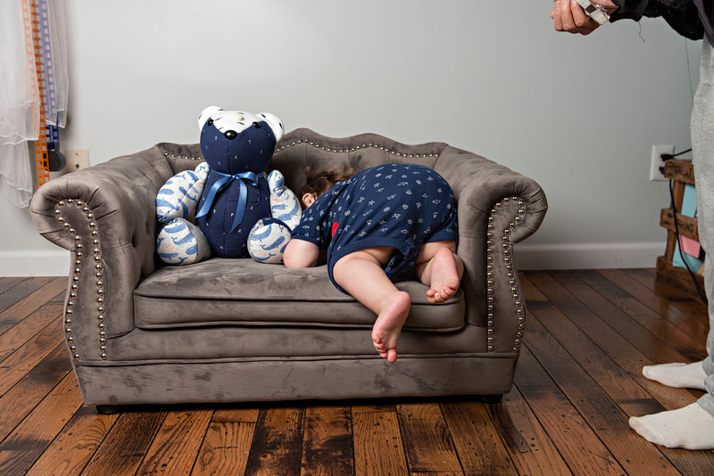 photo of a memory bear by the pretty piggy shop on etsy and a 1 year old baby boy photographed by Laura Pea Photography